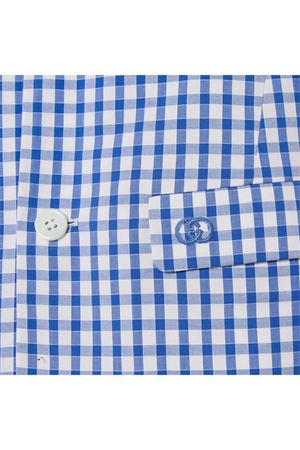 Giacca bambino in cotone a quadretti blu GUCCI KIDS | 848674XWA754337